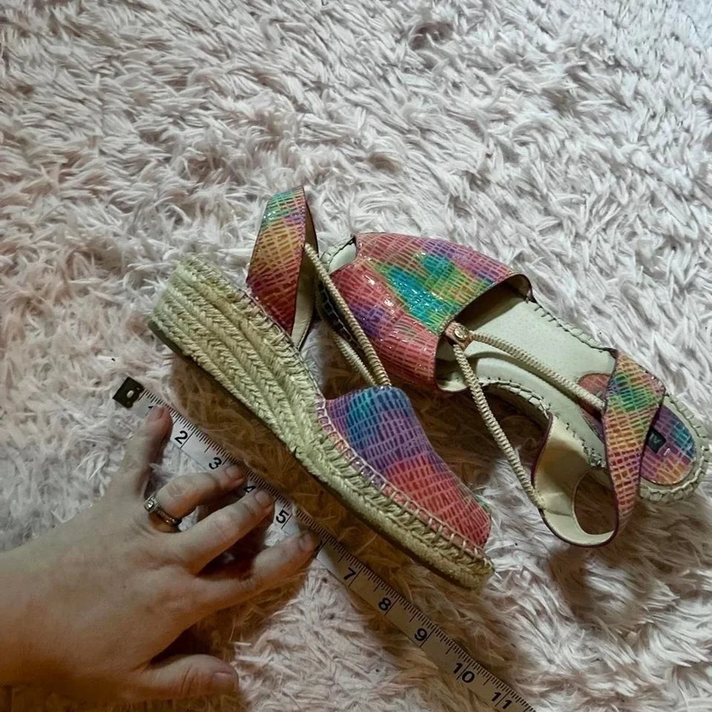 Rainbow Colorful Bright Summer Espadrille Sandal Womens 8‎ Pride Ally Dopamine